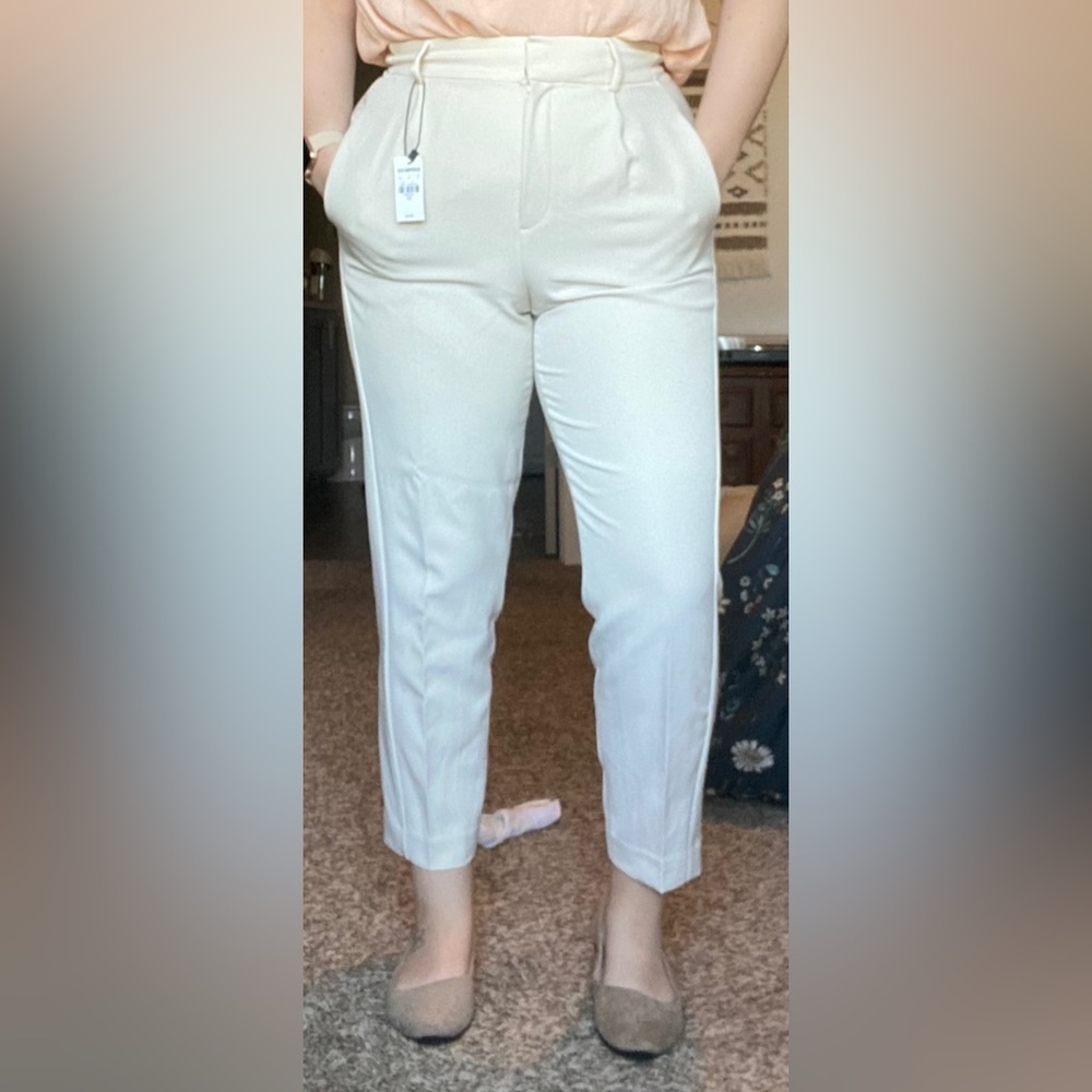 Express Super High Waisted Pleated Ankle Pant Size 10R Lightly Worn